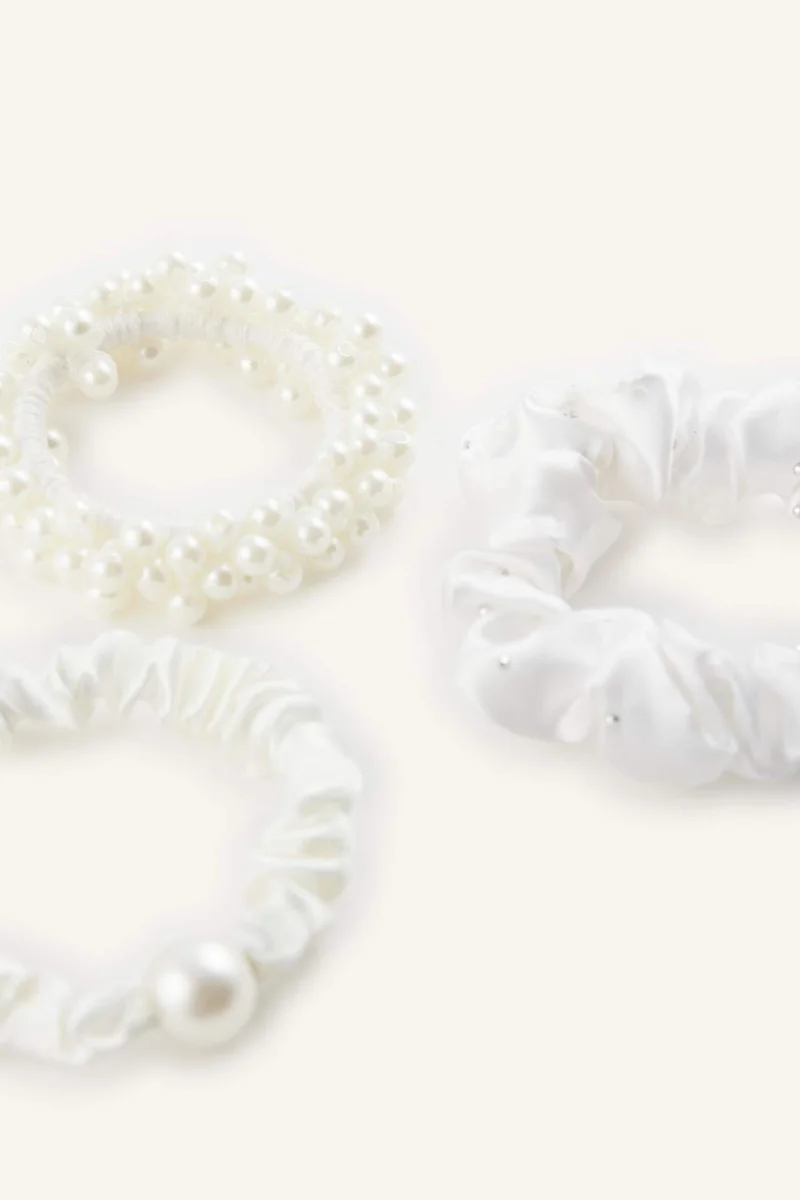 ديفاكتو Woman 3 Piece White Hair Elastic