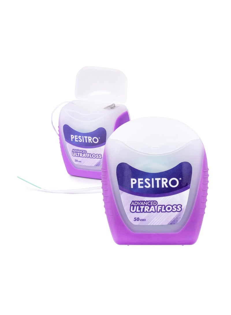PESITRO Advance Ultra Floss – 2-in-1 Interdental Dental Floss with Threader, Expanding Soft Floss, Mint-Coated - Image 1