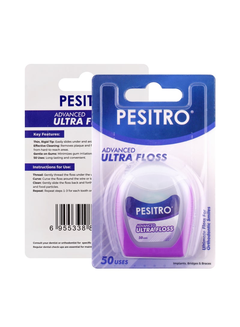 PESITRO Advance Ultra Floss – 2-in-1 Interdental Dental Floss with Threader, Expanding Soft Floss, Mint-Coated - Image 2