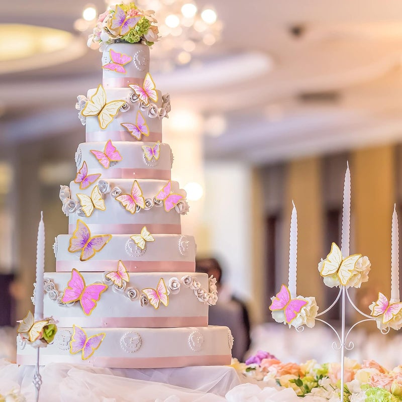 klarako 60 Pieces Butterfly Cake Toppers and 1 Piece Happy Birthday Cake Topper Butterfly Cupcake Toppers Butterfly Cake Decorations Birthday Party Cake Decorations for Girls Women Wedding Decoration - Image 5