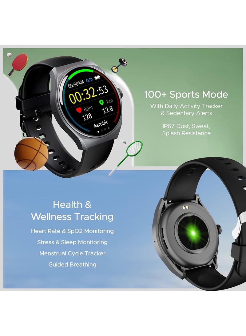 boAt Lunar Seek with 1.39" HD Display, Advanced Bluetooth Calling, Functional Crown, Multiple Sports Mode,100 Watch Faces, IP67 Dust, Sweat & Splash Resistance, HR & SpO2 Monitoring Active Black - Image 5