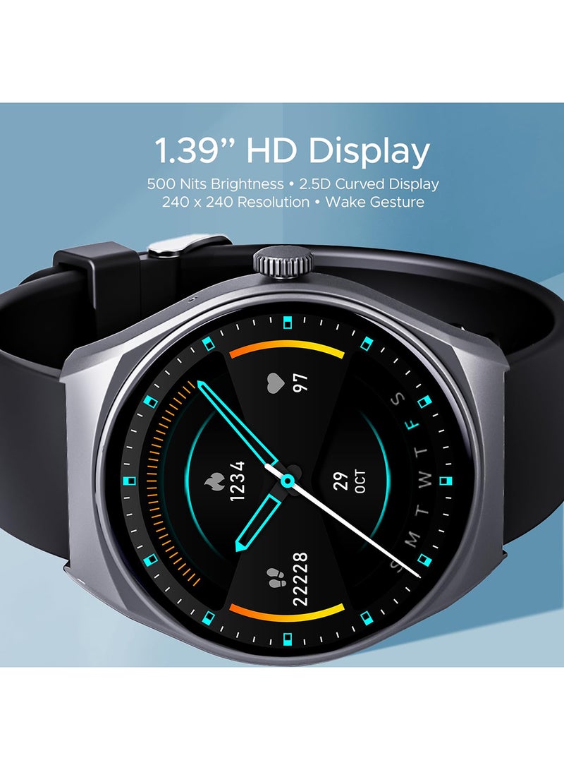 boAt Lunar Seek with 1.39" HD Display, Advanced Bluetooth Calling, Functional Crown, Multiple Sports Mode,100 Watch Faces, IP67 Dust, Sweat & Splash Resistance, HR & SpO2 Monitoring Active Black - Image 2