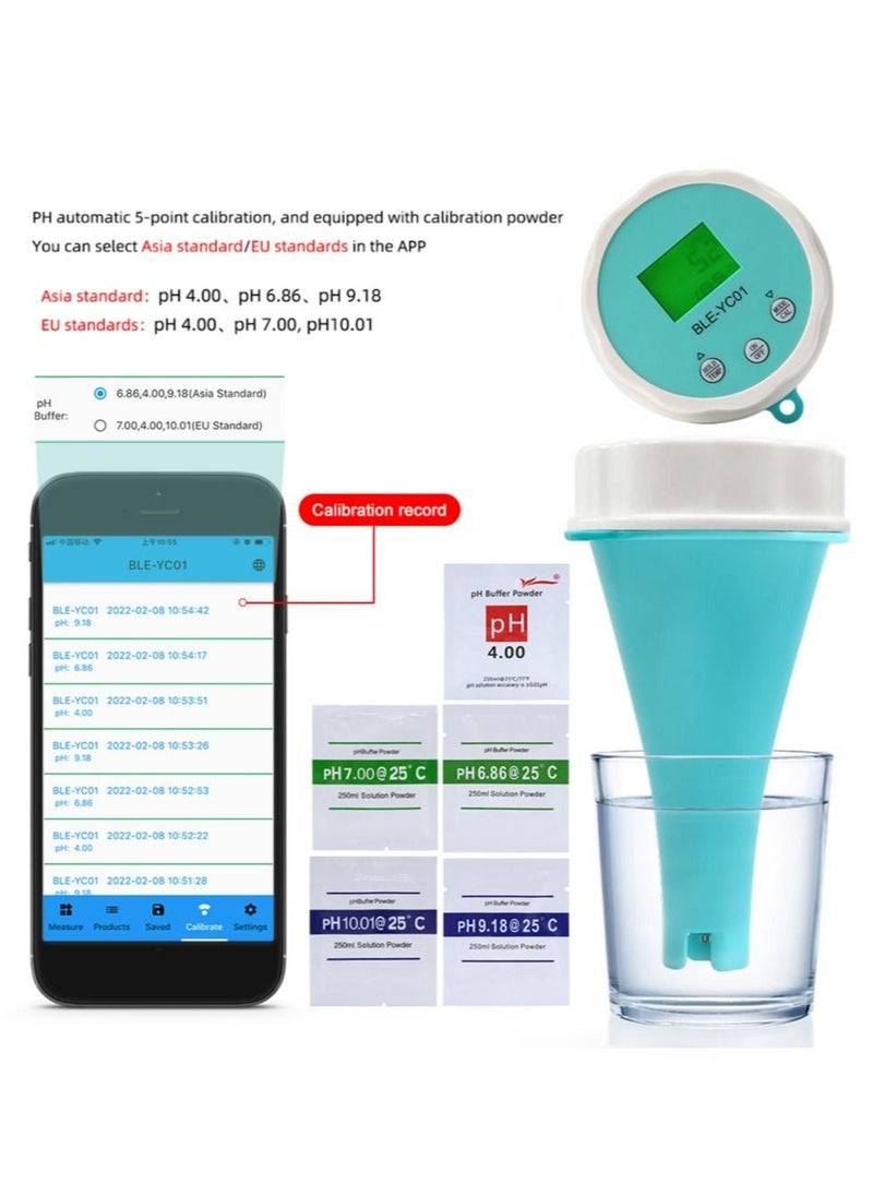 Generic - 6 in 1 Residual Chlorine Monitor PH/ORP/EC/TDS Water Testing, Backlit LCD Display, Smart Equipment for Home Swimming Pools, Accurate and Easy to Use Water Monitor - Image 1