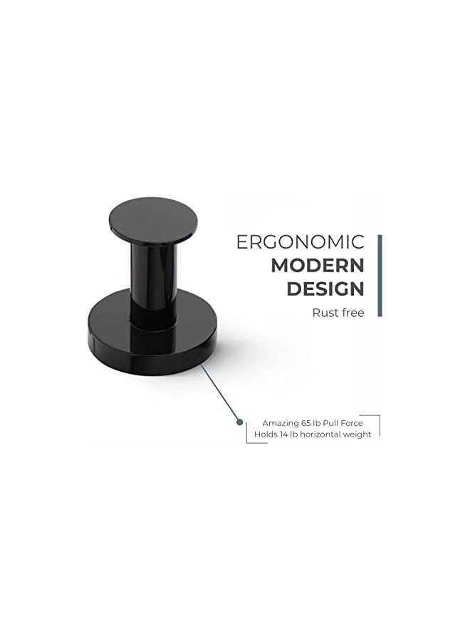 PROMASS promass Set of 2 Strong Magnetic Hooks for Hanging Coats and Bags Magnet Hooks Heavy Duty Magnets Neodymium 52 Rare Earth Magnets Push Pin Style Magnet Hook for Refrigerator Locker, black  - Image 5