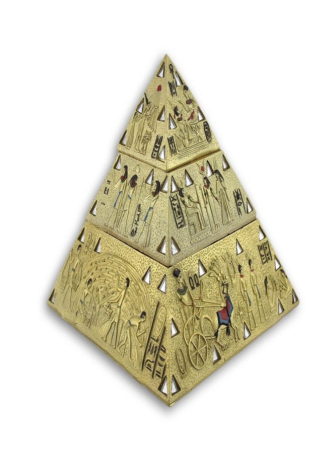 Things2Die4 Ancient Egyptian Golden Pyramid Double Trinket Box - Image 1