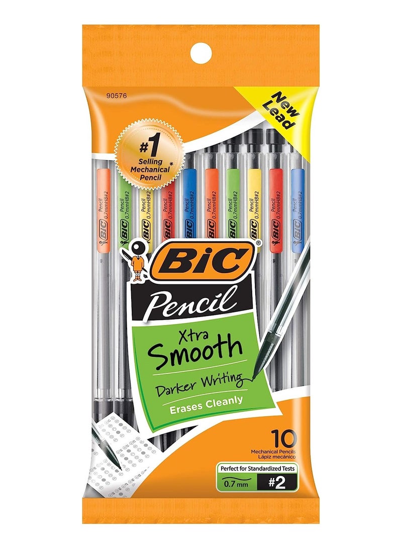BIC Xtra-Life Mechanical Pencil, Clear Barrel, Medium Point (0.7mm), 10-Count - Image 1