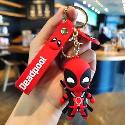 Flenzy Silicon Deadpool Pendant Keychain With Strip, Pack of 1, Black - Image 2