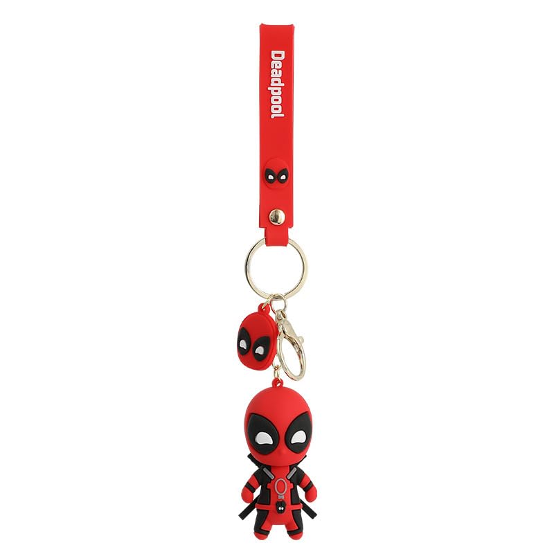 Flenzy Silicon Deadpool Pendant Keychain With Strip, Pack of 1, Black - Image 1