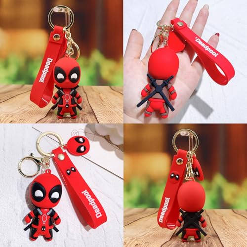 Flenzy Silicon Deadpool Pendant Keychain With Strip, Pack of 1, Black - Image 3