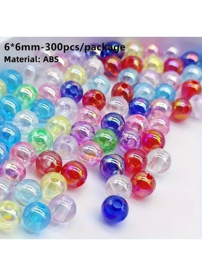 Lt Purple AB Round Beads 6mm 300pcs Crafting DIY Sewing Decoration - Image 2