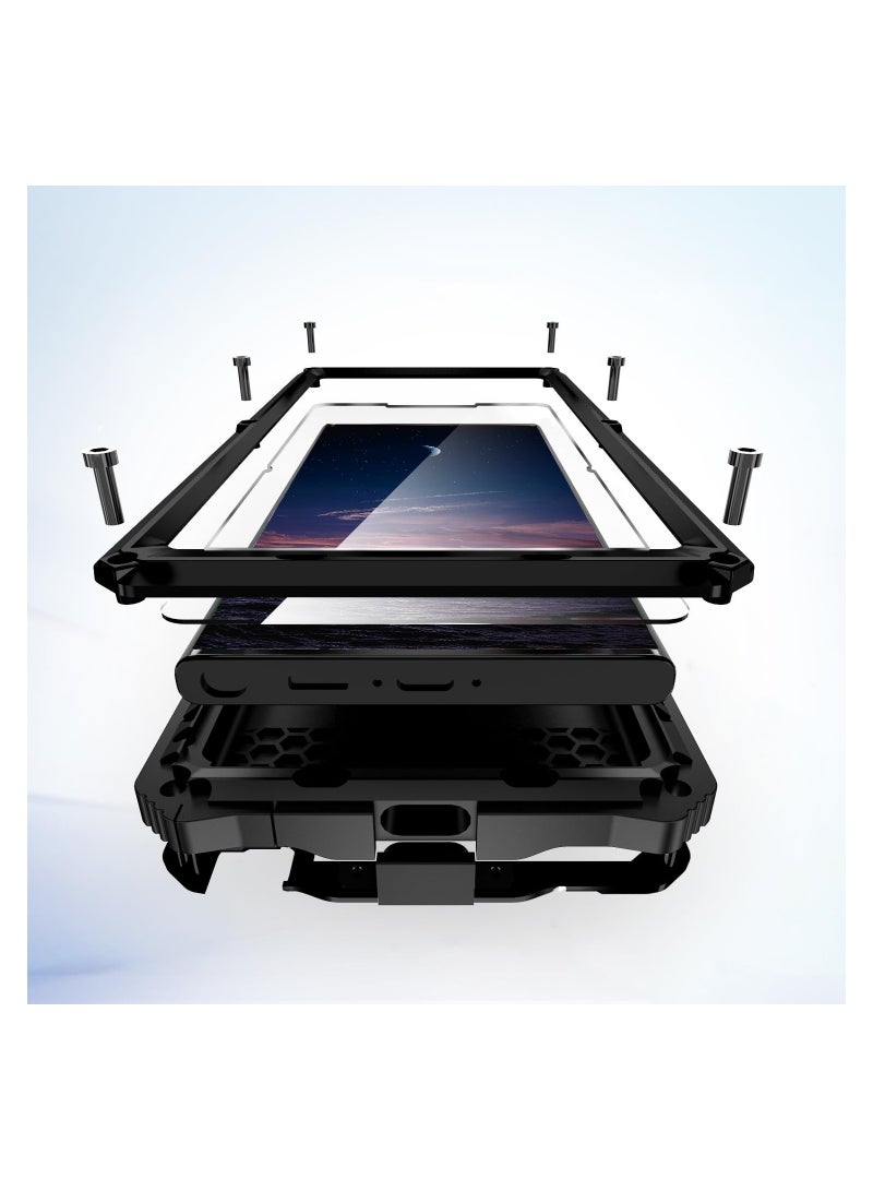 Barakah Case for Samsung Galaxy S24 Ultra Case, Heavy Duty Metal Armor Case Military Grade Phone Case Black Armor Phone Case Fingerprintproof Dust Proof Metal Case for S24 Ultra Case - Image 2