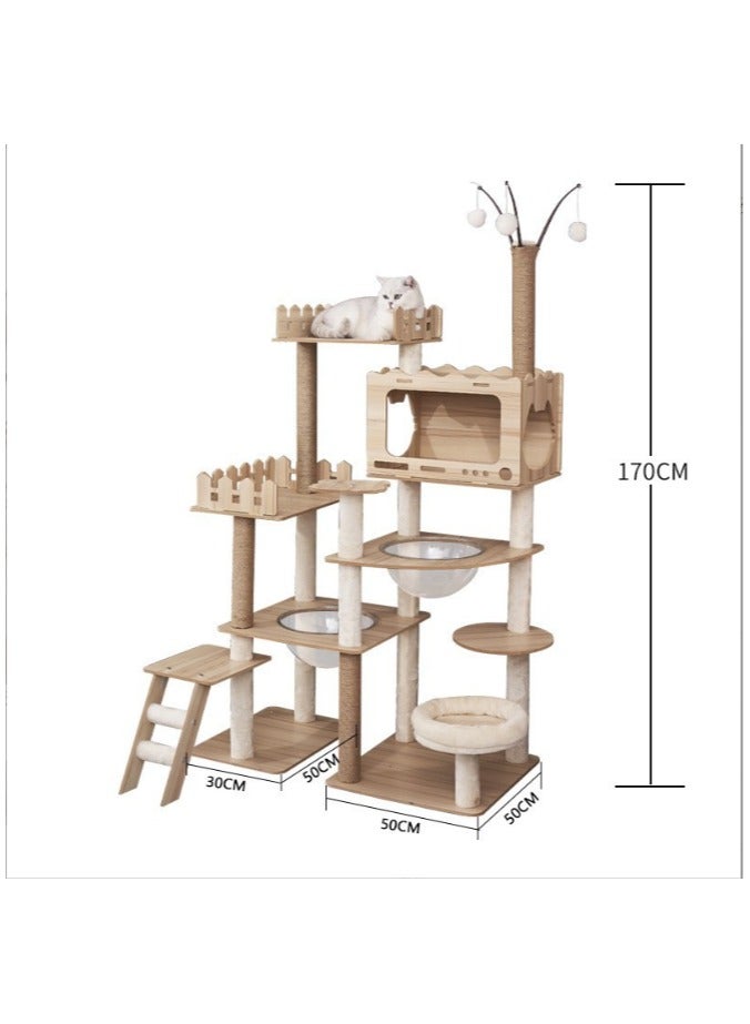 شجرة تسلق متعددة للقطط، شجرة تسلق متعددة الأغراض للقطط، شجرة تسلق للقطط، شجرة تسلق فاخرة للقطط - Image 1