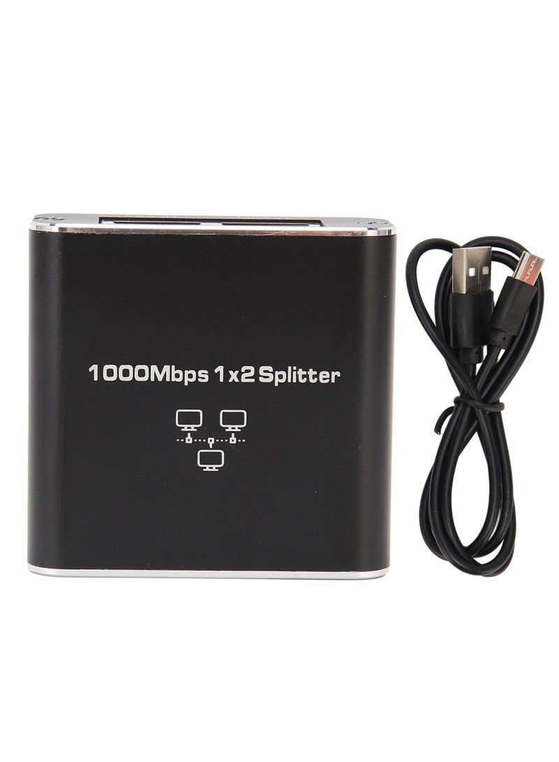 Ethernet Splitter High Speed, 1000Mbps Ethernet Splitter 1 to 2 (2 Devices Simultaneous Networking), Gigabit Internet Splitter with USB Power Cable, LAN Splitter for Cat 5/5e/6/7/8 Cable - Image 3