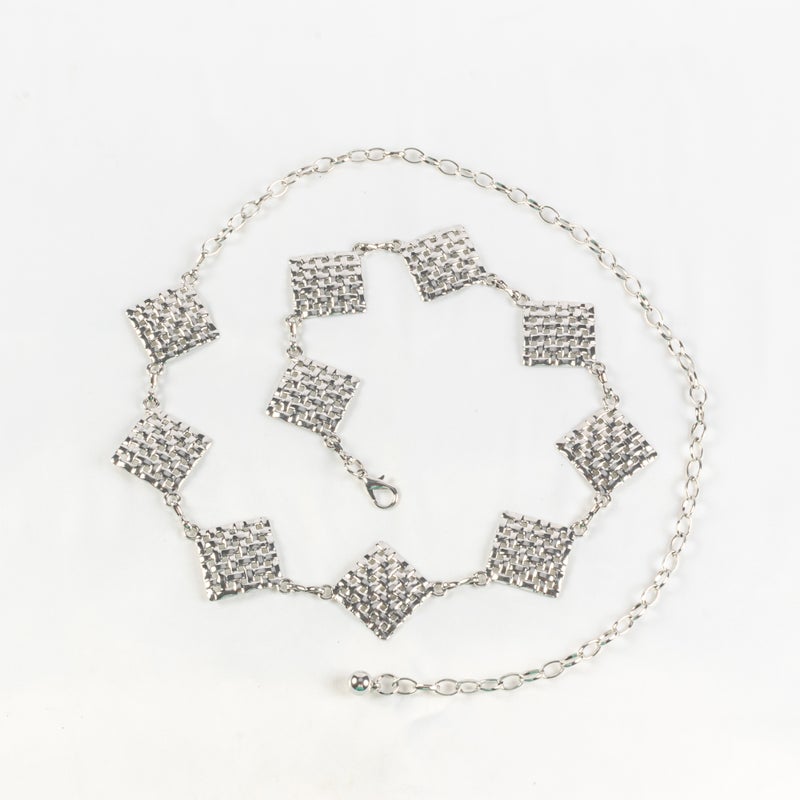 حزام وسط معدن فضي حريمي - Image 1