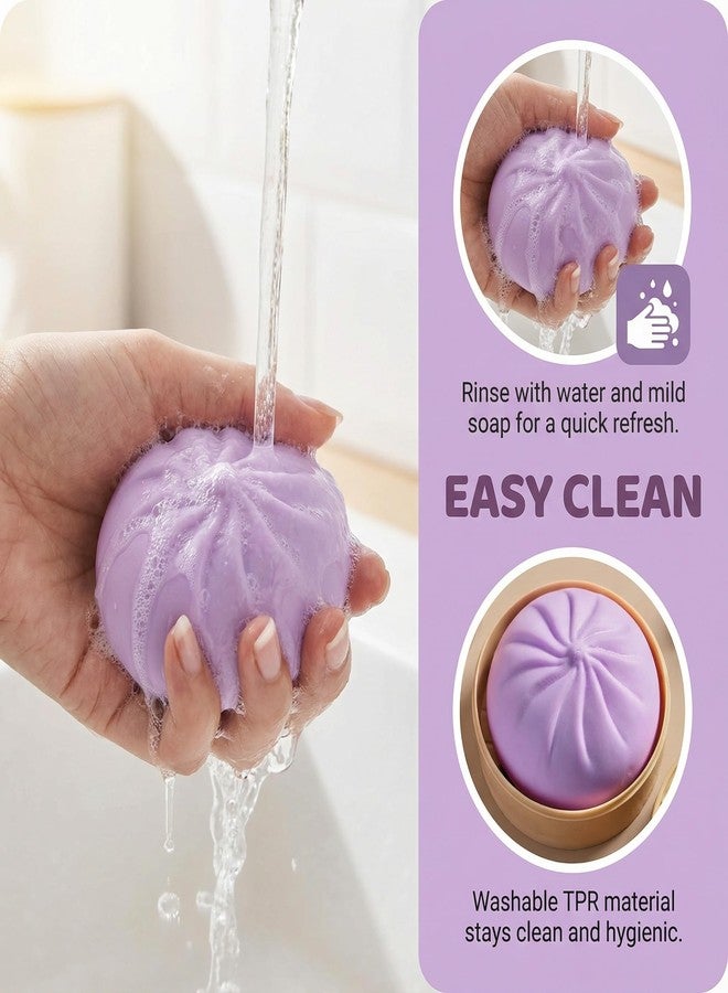 Plman 2PCS Squishy Dumpling Mystery Dumpling Squishy, Dumplings Toy for Stress Relief, Large Squeeze Dough Ball Stress Relief Toy for Adults（White & Purple） - Image 5