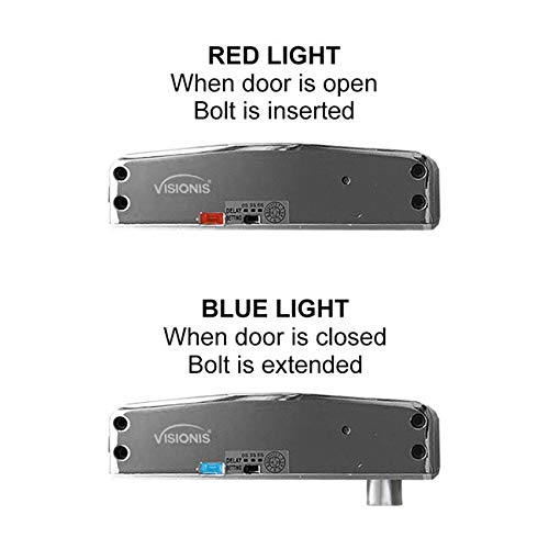 Visionis VIS-DP105GD-FSA-LED Electric Drop Bolt Lock 1700lbs for Full Glass Door and Glass Frame with LED and Time Delay Fail Safe Normally Closed - Image 4