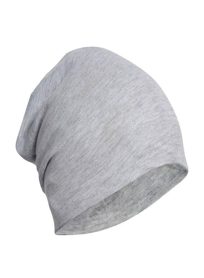 FabSeasons Cotton Slouchy Beanie and Skull Cap for Summer, Winter, Autumn & Spring Season. Combo Pack of 2 (Gray, Dark Gray) - Image 2