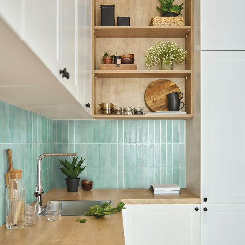 Smart Tiles Peel and Stick Backsplash - 5 Sheets of 11.43" x 9" - 3D Adhesive Peel and Stick Tile Backsplash for Kitchen, Bathroom, Wall Tile - Image 2