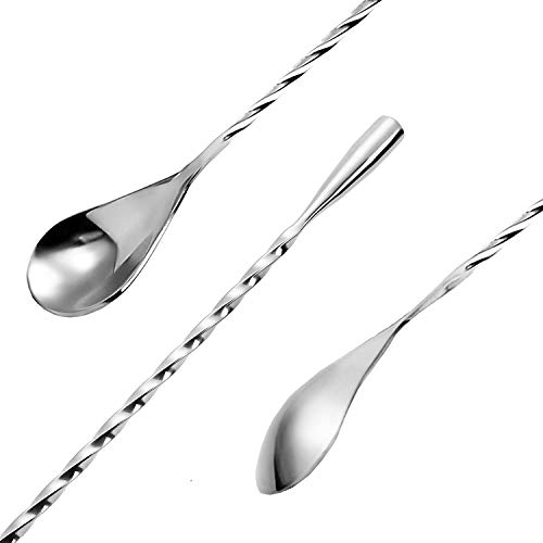 YOTIPP 2-Pack 12 Inches Stainless Steel Bartender Mixing Spoon Cocktail Stirrers, Spiral Pattern Bar Spoon Stirring Spoon with Long Handle - Image 3
