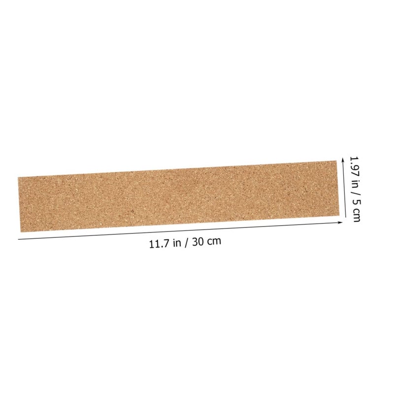 Light Brown Natural Cork Strip Wall Sticker Adhesive Board Strips 5pcs for Office Home - Image 5