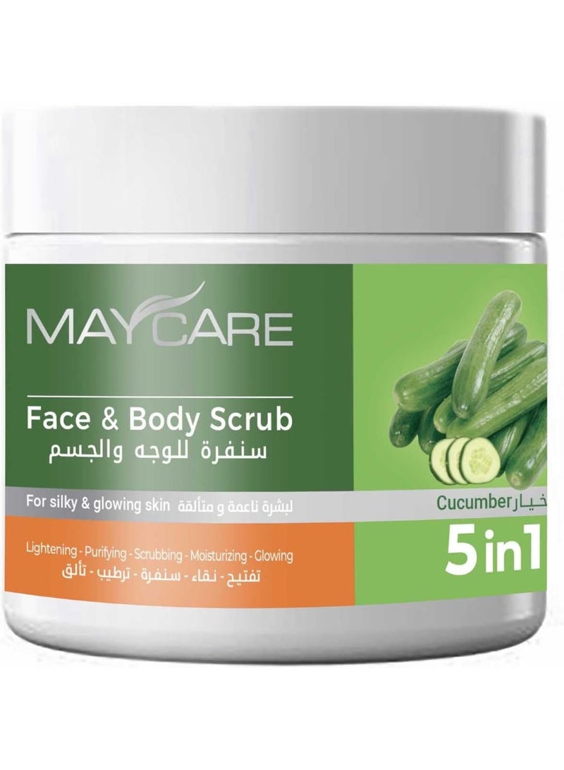 Cucumber Face & Body Scrub, 5 in 1 for Smooth and Radiant Skin