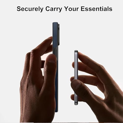 KARWAN Shockproof Hybrid Leather Finish Back Case Cover Compatible with iPhone 15 with Wireless MagEaze Charging Cover, Anti-Scratch Shield Case with Strong Minimalist Design (Blue) - Image 3