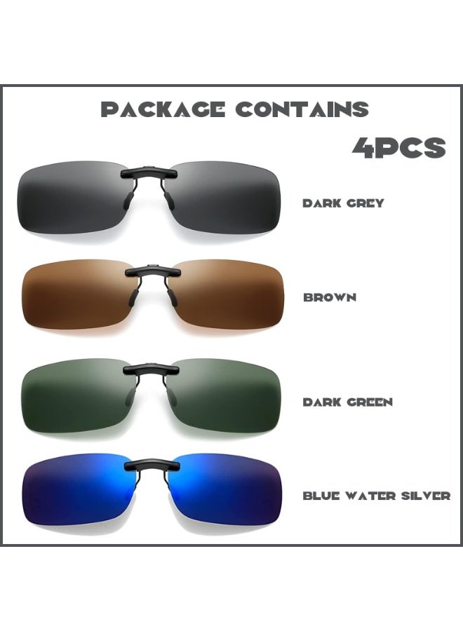 Pack of 4 Sunglasses Clip, Sunglasses Attachment for Glasses Wearers, 4 Colours, Suitable for Men and Women - Image 3