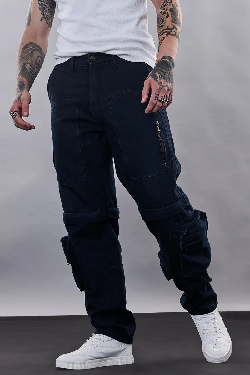 SNITCH Snitch Revolution Navy Detachable Cargo Jeans