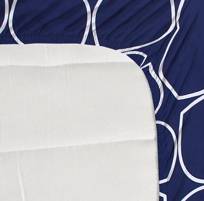 Blue Strip 220TC Glace Cotton Elastic Fitted Bedsheets Single Bed with 1 Pillow Cover | Single Bed with All Around Elastic, Size 42 X 75 Inches (Blue Circle) - Image 5