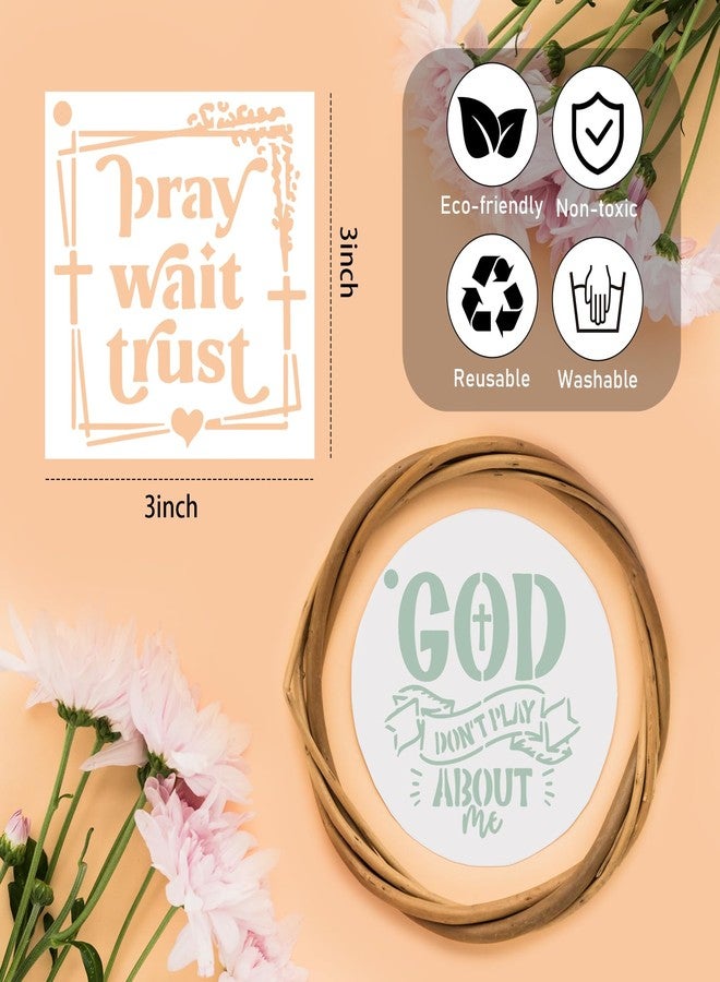 AFRITEE Bible Verse Stencils for Painting on Wood - 65 Pcs Small Christian Bible Reusable Stencils for Journaling Painting, Motivational Quotes Cross Stencils for Painting on Canvas Home Craft Decorations - Image 4