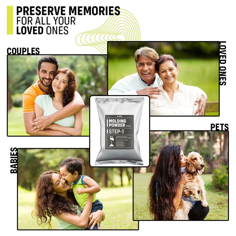 kraftify بودرة كرافتيفي لتشكيل القوالب لصب اليد والقدم - 450 جرام - مجموعة تدريب 25 جرام لمادة انطباع اليد - طين تشكيل - Image 5