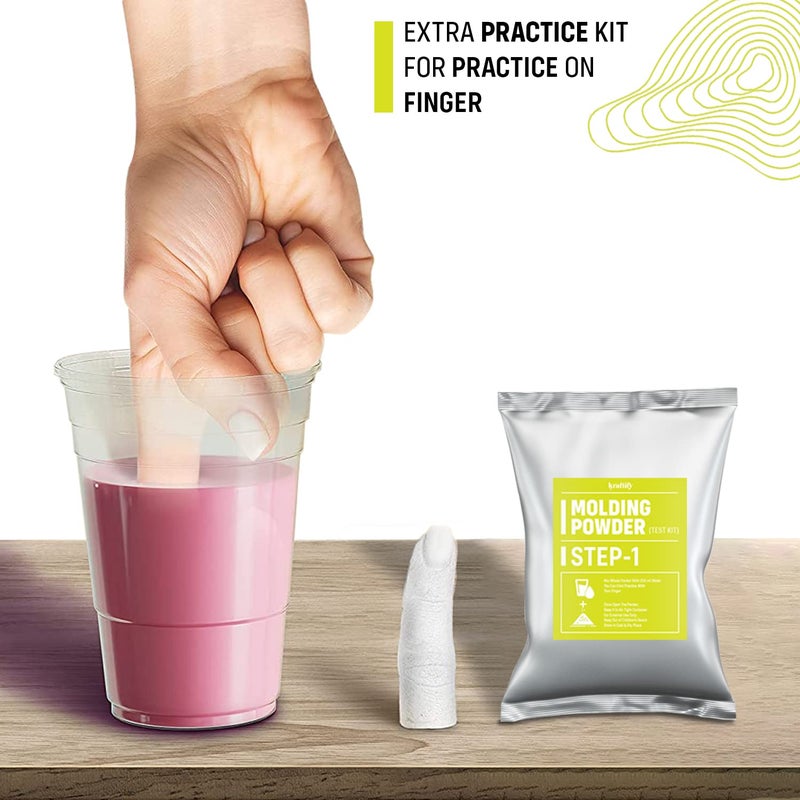 kraftify بودرة كرافتيفي لتشكيل القوالب لصب اليد والقدم - 450 جرام - مجموعة تدريب 25 جرام لمادة انطباع اليد - طين تشكيل - Image 3