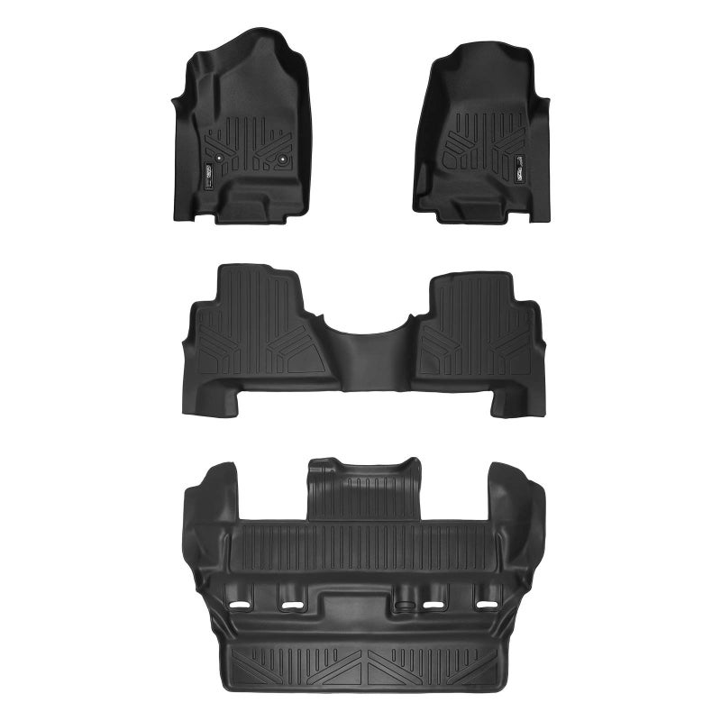 SMARTLINER All Weather Custom Fit 3 Row Floor Mat Liner Set Compatible with 20152020 Cadillac Escalade