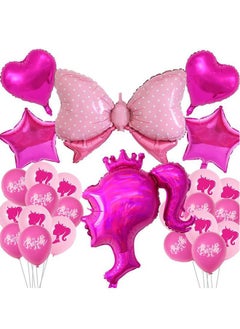 Party 26 PCS Barbie series theme party birthday party decoration aluminum film shape balloon latex balloon  - Image 1