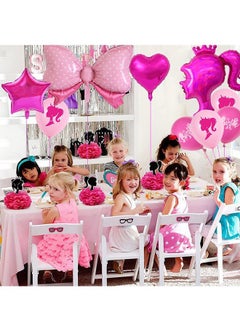 Party 26 PCS Barbie series theme party birthday party decoration aluminum film shape balloon latex balloon  - Image 4