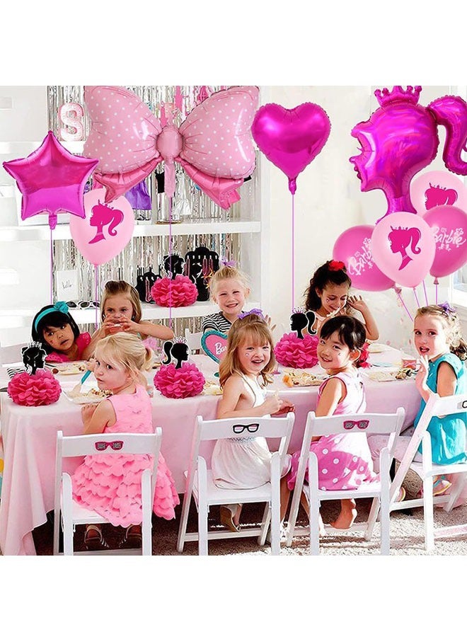 26 PCS Barbie series theme party birthday party decoration aluminum film shape balloon latex balloon