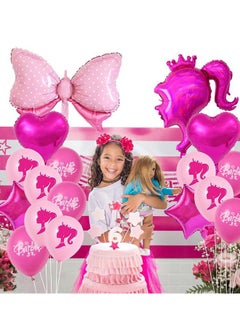 Party 26 PCS Barbie series theme party birthday party decoration aluminum film shape balloon latex balloon  - Image 2