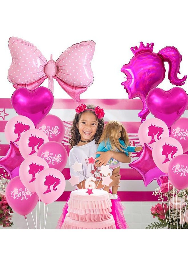 26 PCS Barbie series theme party birthday party decoration aluminum film shape balloon latex balloon
