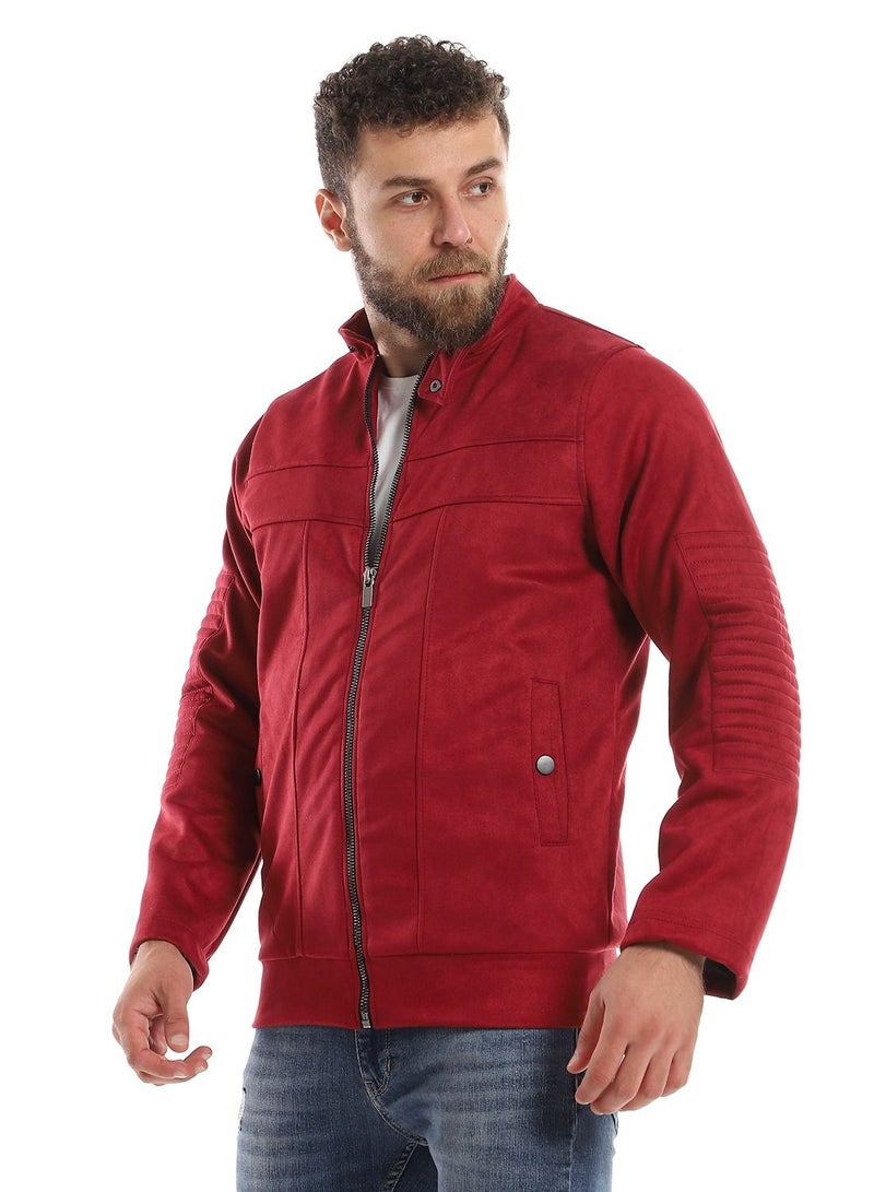 Caesar Mens Chamois Jacket With Zipper And Inner Lining  - Image 2