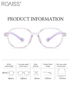 roaiss Kids Blue Light Blocking Glasses, Anti Eyestrain Computer Glasses, Gaming Eyewear UV400 Protection with Light Weight TR90 Frame for Boys Girls and Children Age 3-12, Purple  - Image 3