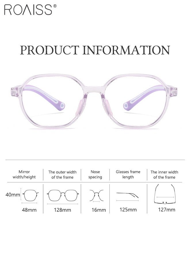 roaiss Kids Blue Light Blocking Glasses, Anti Eyestrain Computer Glasses, Gaming Eyewear UV400 Protection with Light Weight TR90 Frame for Boys Girls and Children Age 3-12, Purple  - Image 3