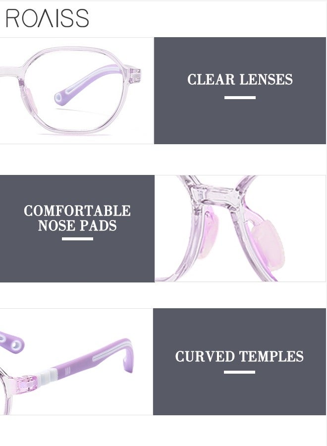 roaiss Kids Blue Light Blocking Glasses, Anti Eyestrain Computer Glasses, Gaming Eyewear UV400 Protection with Light Weight TR90 Frame for Boys Girls and Children Age 3-12, Purple  - Image 4