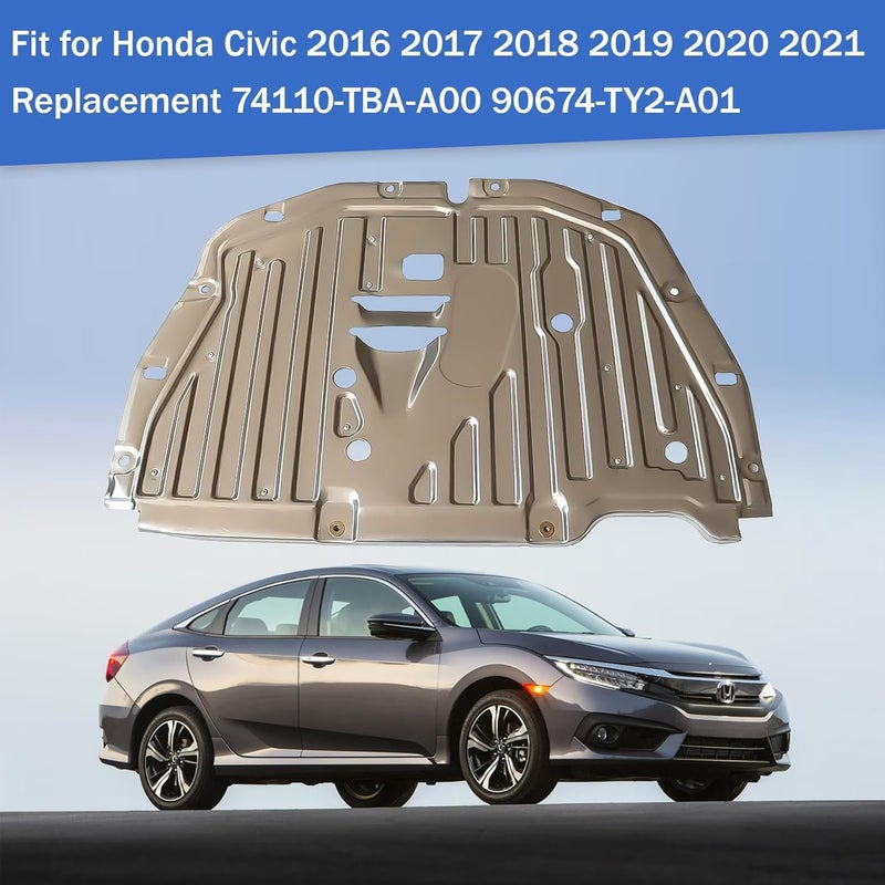 Plobeda Engine Splash Guard Under Car Shield Cover for Honda Civic 2016-2021 - Image 3