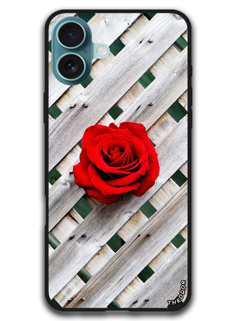 Theodor Protective Case Anti Scratch Shock Proof Bumper Cover For iPhone 16 (6.1)-inch rose_fence_wall - Image 1