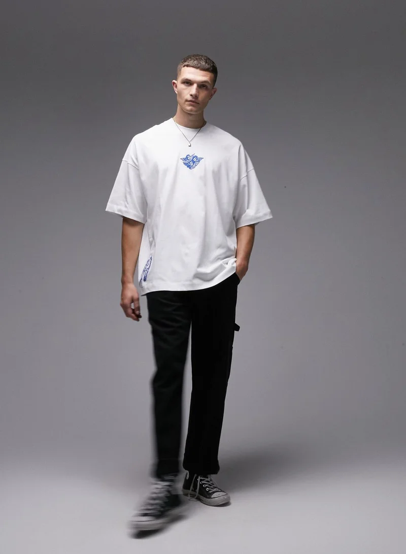 TOPMAN Graphic Oversize Crew Neck T-Shirt