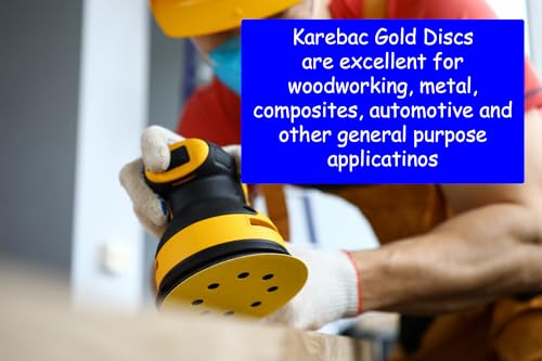 Karebac LR5C320 Premium Gold 5" PSA 320-Grit Sanding Discs C-Weight Aluminum Oxide Stearated (Pack of 100) - Image 2