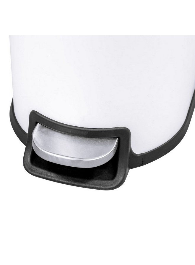 بلاك اند ديكر سلة نفايات قدمية بتصميم نحيف على شكل D، أبيض أنيق، سعة 10 لتر - Image 4