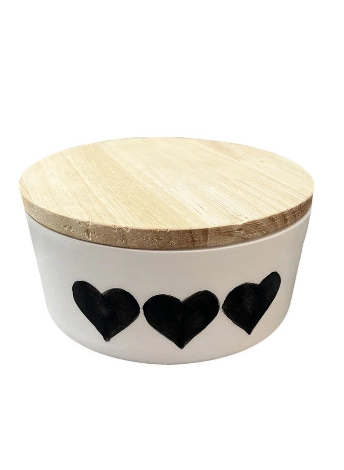 Versatile Ceramic Butter Keeper with Wooden Lid, High Quality Butter Keeper with Rim - Image 1
