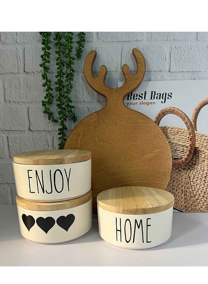 Versatile Ceramic Butter Keeper with Wooden Lid, High Quality Butter Keeper with Rim - Image 4