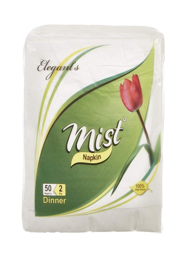 MDN Mist 2 Ply Ultra Soft Hygienic, Absorbent, Strength and Natural Value White Dinner/Cocktail Tissue Paper - Pack of 5 - Image 3